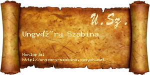 Ungváry Szabina névjegykártya